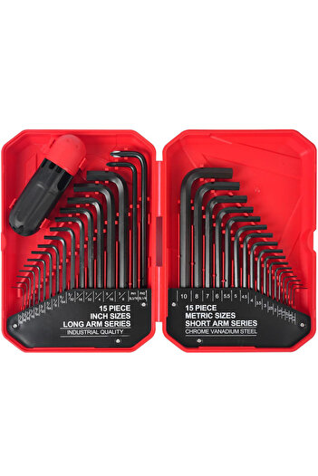 Choice 35Pcs 35-Piece Allen Wrench Sets Metric (0.7mm-10mm) and SAE(0.028"-3/8) Standard Hex Key Set,Chrome