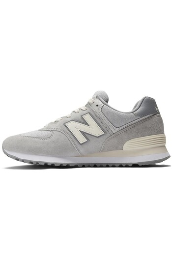 New Balance 574 Unisex Gray Leather Sneaker Daily Genuine Leather Sports Shoes Gray