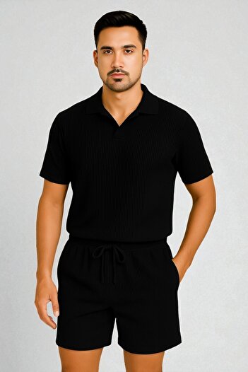 Trendy Merry Store Lyc Ottoman Lycra Fabric Summer Men's T-Shirt-Shorts Set