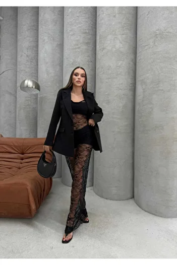 sajarsln Costum triplu - Jachetă căptușită din țesătură Atlas - Pantaloni scurți din țesătură Lycra Diver - Rochie din tul fără lycra