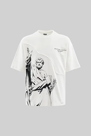 Machinist Men's Lock and Key Oversize Ecru T-Shirt