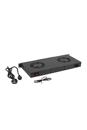 Lanberg Panou ventilatie Lanberg 1U, 19", 2 ventilatoare, 230 V (Negru)