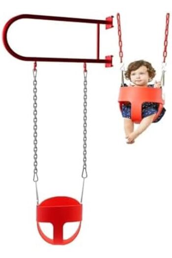 ALBADER Swing Wall Iron with Baby Swing Seat & Chains For Outdoor, Heavy Duty Bench with Iron Bar