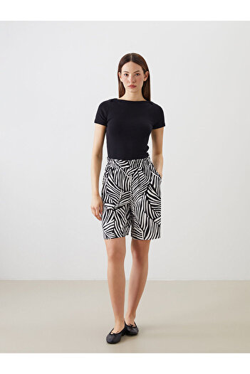 LC Waikiki Black Boat Neck Women's T-Shirt