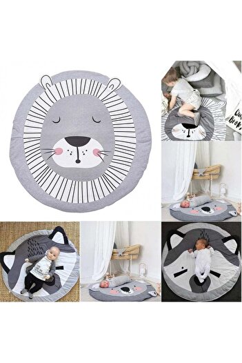 Queta Covor pentru copii Queta, bumbac, gri/alb, 95 cm