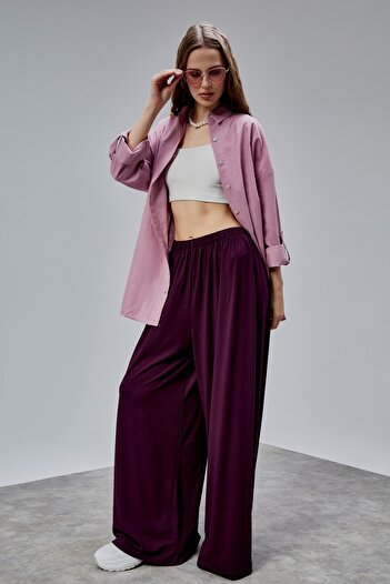 TF The Fancy For You Kadın Apoletli Katlamalı Uzun Kol Oversize Gömlek