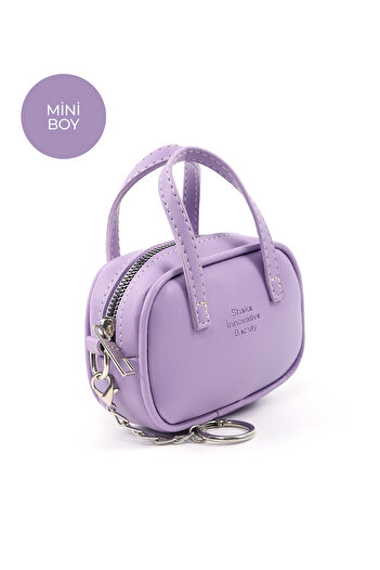 SHAKA Lila Shk210 Faux Leather Single Compartment Zippered Handbag and Charm Bag Accessory