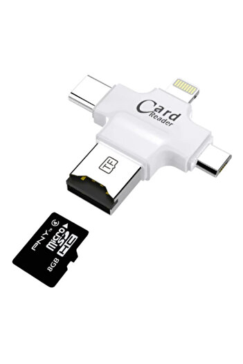toyigoo Card Reader 4in1 Type-C- iPhone Lightning-Micro USB Memory Card Reader-(5775) - Tygo4295-8632