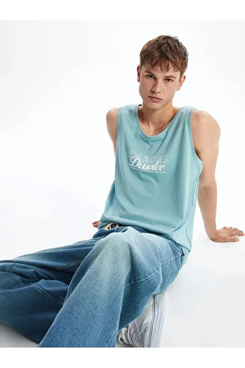 LC Waikiki Ανδρικό αμάνικο μπλουζάκι με στάμπα XSIDE Crew Neck (S5)