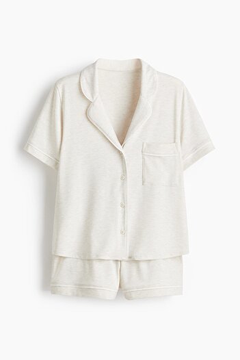 H&M Gömlek ve Şortlu Pijama Takımı