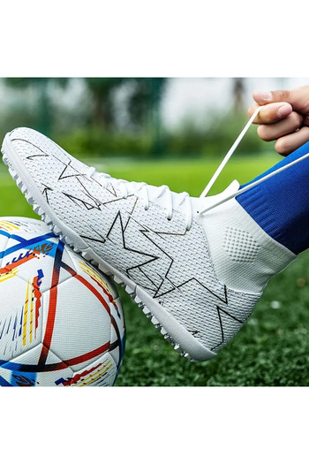 MBrands football boots with ankle support 7.4 for synthetic turf, white, 38