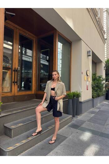 D'RECCY Women's Dressed Short Sleeved Masculine Summer Blazer Jacket