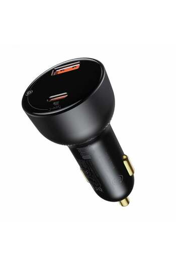 Baseus Încărcător auto USB, Tip-C, 100W, 5A + cablu Tip-C la Tip-C - (TZCCZX-01) - Negru
