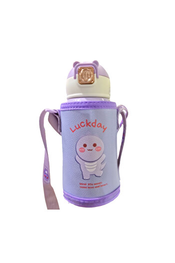 STEM Kids Thermos Water Bottle With Strap And Holder - 500 ml - Style May Vary - 1 Pc
