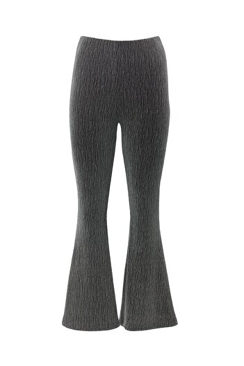 Sezgi Tekin Silver Stone Detail Spanish Leg Glitter Trousers