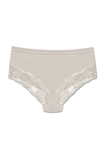 ZENA UNDERWEAR Chiloți de damă cu talie înaltă elastică cu detaliu din tul și dantelă