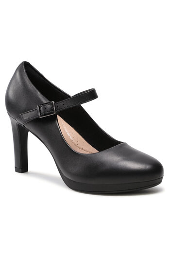 CLARKS Ghete de damă negre CLARKS-AMBYR SHINE BLACK LEATHER 261577844