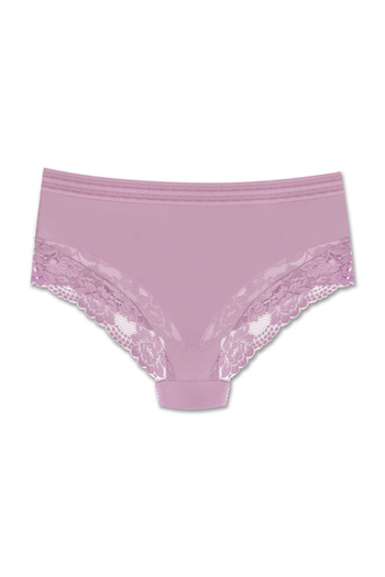 ZENA UNDERWEAR Chiloți de damă cu talie înaltă elastică cu detaliu din tul și dantelă