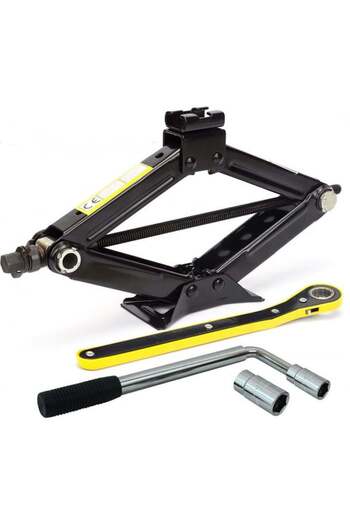 ORYX Cric trapezoidal 2T 105-410mm cu clichet si o cheie telescopica pentru roti SN4549