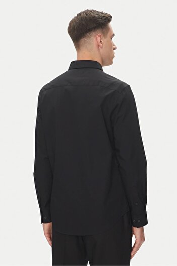 Calvin Klein Erkek Uzun Kollu Klasik Kesim Gömlek - Siyah
