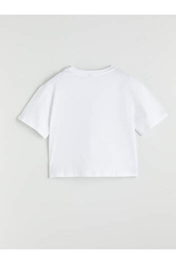 LC Waikiki Crew Neck Hello Kitty Printed Girl's Crop T-Shirt