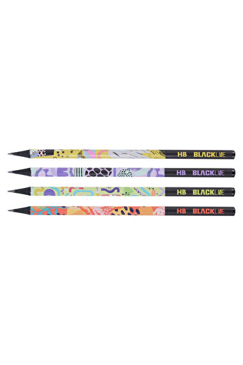 Adel Blackline Mixed Pencil Set of 12, Space Pattern, Neon, Mosaic Pattern Concept Pencils