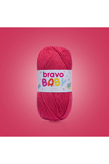 Bravo Baby Anti-Pilling (Anti-Pilling) Baby Wool 100 Gr 250 Yards (Κωδικός χρώματος: 520) Λουλούδι Ρόδι