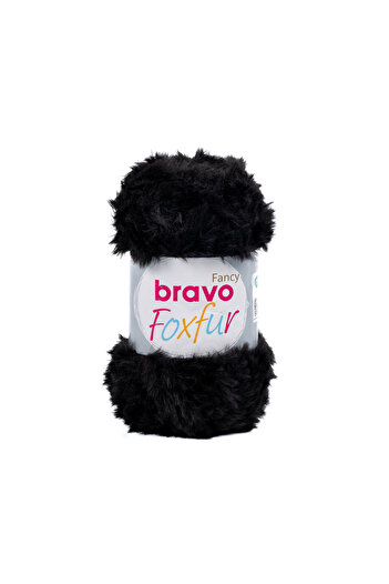 Bravo Γούνινο νήμα Foxfur 100 Gr 50 μέτρα (Κωδικός χρώματος: 39) Μαύρο