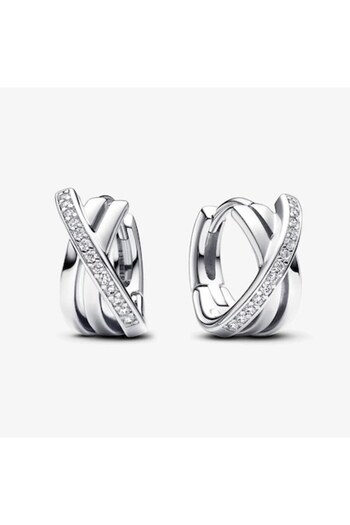 Pandora Cercei Pandora tip Crossover Pave din Argint 925 si Zirconiu