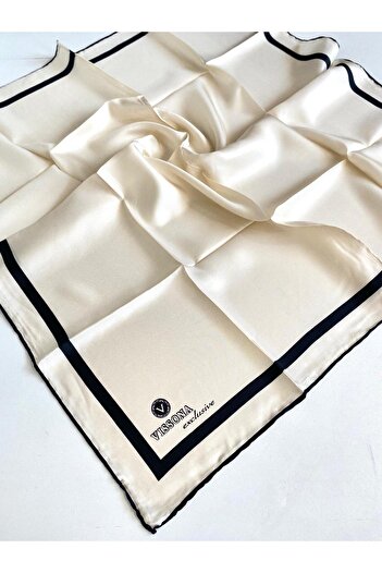 Vissona Tivil Silk Scarf 10150-0003-0001 Cream Mixed Pattern