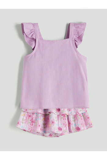 LC Waikiki Lcw Bow Girl's Blouse and Skirt 2Pcs Fast Fashion