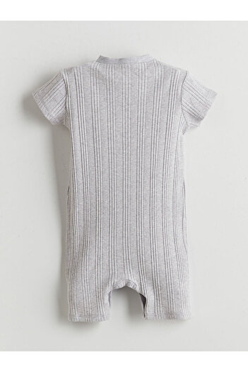 LC Waikiki Gray Crew Neck Baby Boy Romper