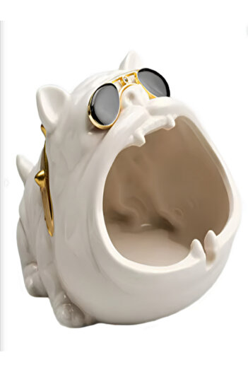 Zigzag Home Decorative Cockroach Figurine with Bulldog Figure Desktop Home Office Decoration Ashtray Organizer