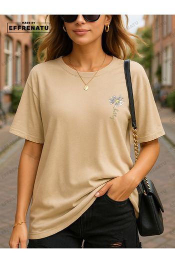 EFFRENATU T-Shirt with Papatya Print