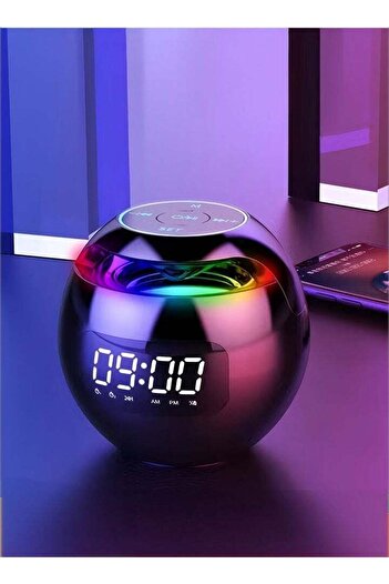 Generic Alarm Clock Bluetooth Speaker, Portable Round Digital Clock Wireless Speaker