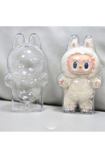 COOYA Labubu Gen 1 Transparent Protective Storage Case, 17×11cm, Plush Dolls Display Bag Organizer Box