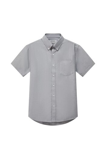 Giordano Men's Wrinkle-Free Short Sleeve Cotton Oxford Shirt