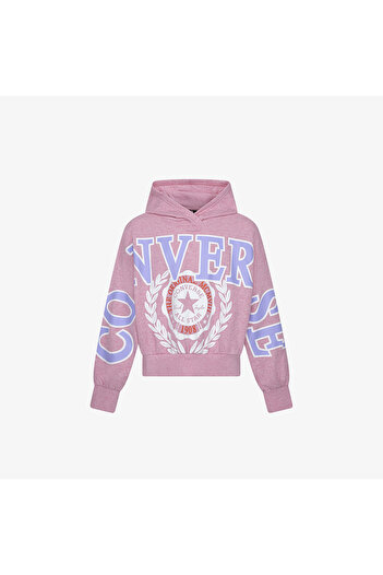 Converse Oversized Varsity Çocuk Pembe Sweatshirt