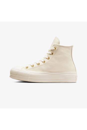 Converse Chuck Taylor All Star Lift Kadın Krem Deri Platform Sneaker
