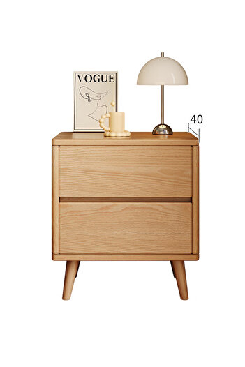 sharpdo Nordic Style Bedroom Cabinet, Minimalist Nightstand with 2 Drawers 50*40*52CM