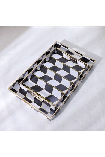 Danube Home Elizabeth 2-Piece Serving Tray -45.4X29.5X4CM,35X25X4CM