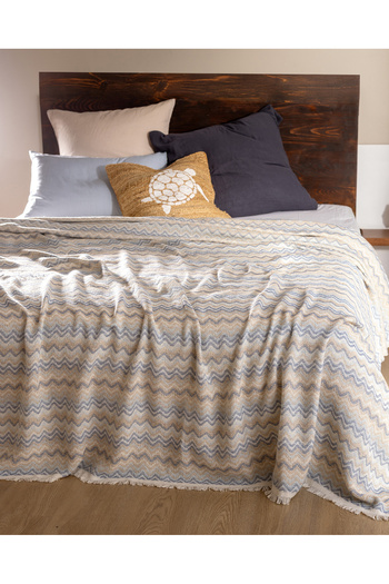 Madame Coco Blasimon Double Cotton Bedspread - Light Blue