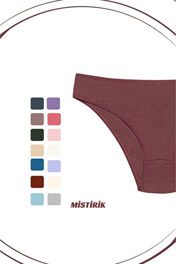 MİSTİRİK Taranto Model High Waist Soft and Flexible Fabric Sports Panties Plum Color