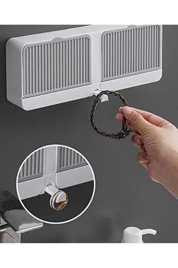 Generic Wall Mounted Soap Box With Lid – Double Grid Soap Holder, Draining Bathroom Organizer Rack