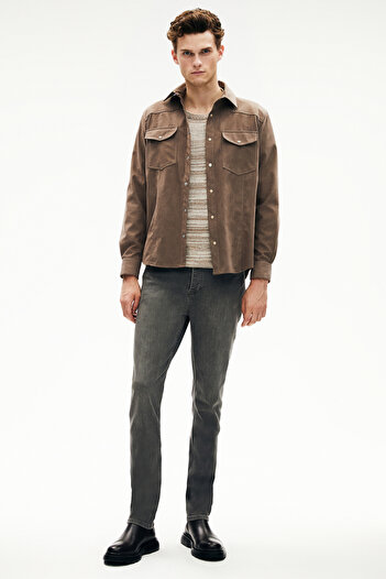 W Collection BEJ ÇITÇITLI SÜET CEKET