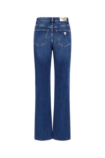 Guess Pantaloni de damă albaștri cu croială normală din denim - W4RA33D5921-ETSH