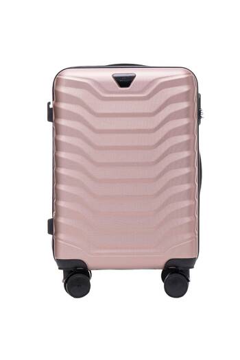 wings Bagaj de cabină PEAFOWL 38L - Auriu roz, ABS durabil, 4 roți