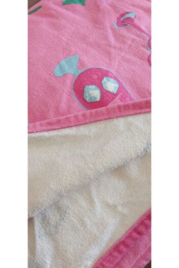 Özdilek Sweet Pink Printed Velvet Beach Towel, 80X160 cm
