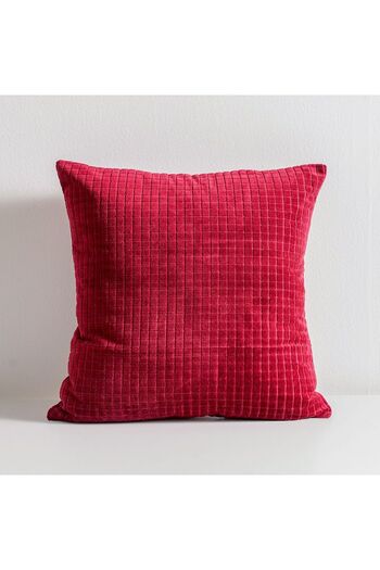 Danube Home Gleam Dyed Velvet Cushion Cover - Burgundy - 45x45 cm | Cotton Couch Pillow Cover