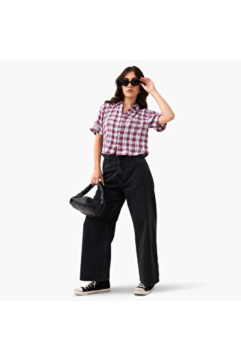 Lee Cooper Regular Fit Collared Checked Shirt